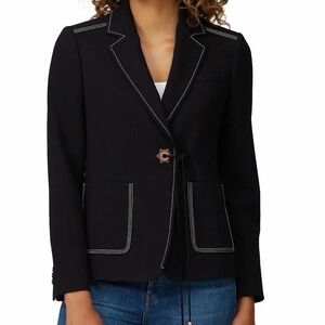 Tory Burch Black Blazer with White Stitching